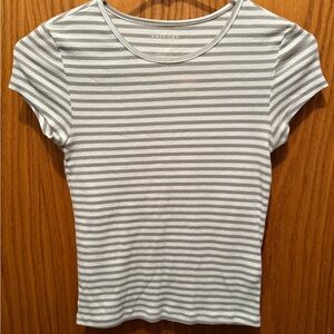 American Eagle Outfitters Gray and White Striped Tee